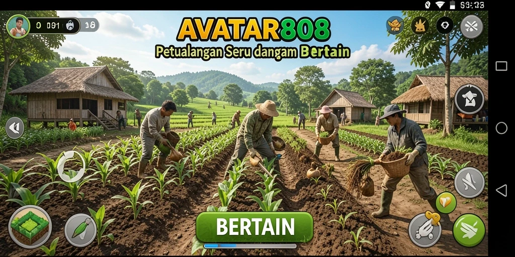 Tampilan antarmuka <strong>AVATAR808</strong> yang menarik dengan banyak fungsi bertani.