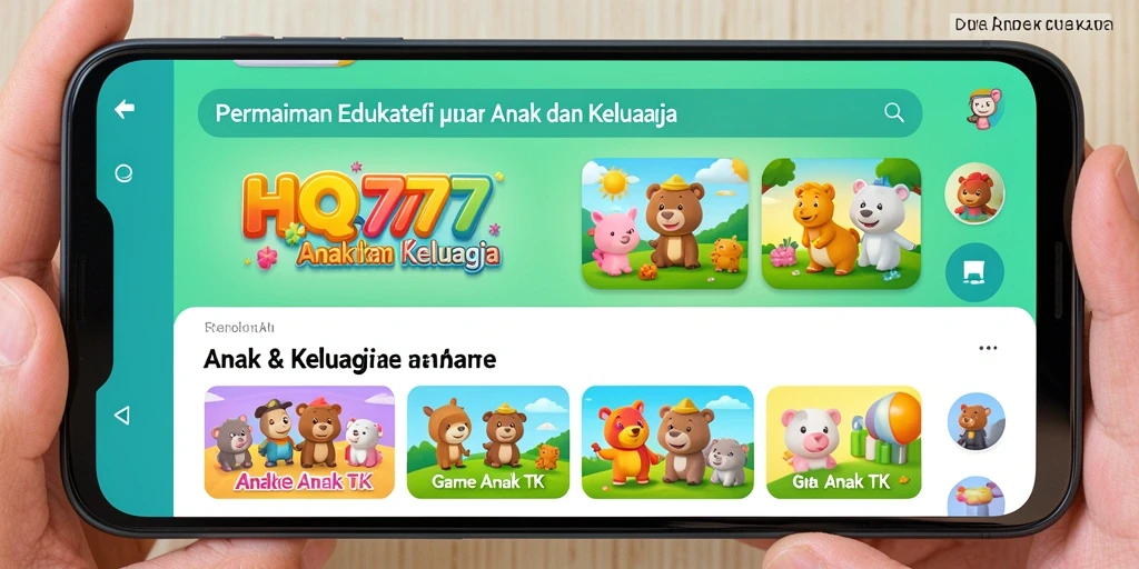 Tampilan antarmuka interaktif HQ777 yang menarik perhatian anak-anak.