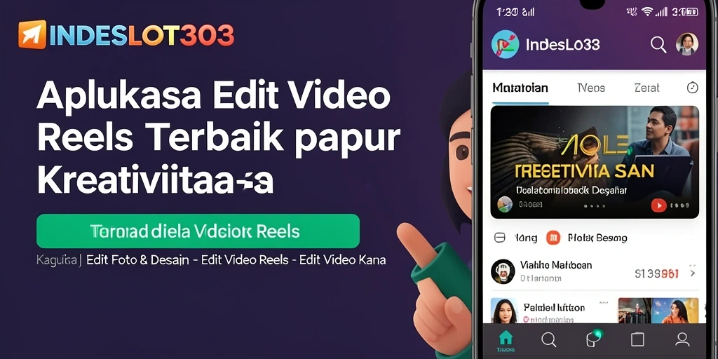 Tampilan antarmuka pengguna INDESLOT303 saat mengedit video reels.