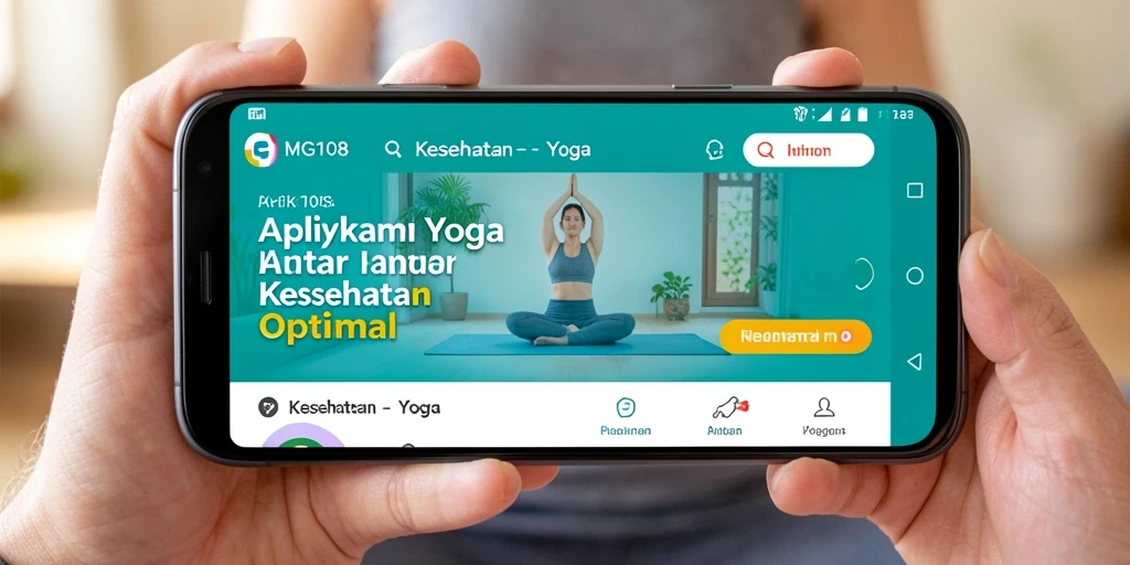 Screenshot utama MG108 yang menampilkan antarmuka latihan yoga.