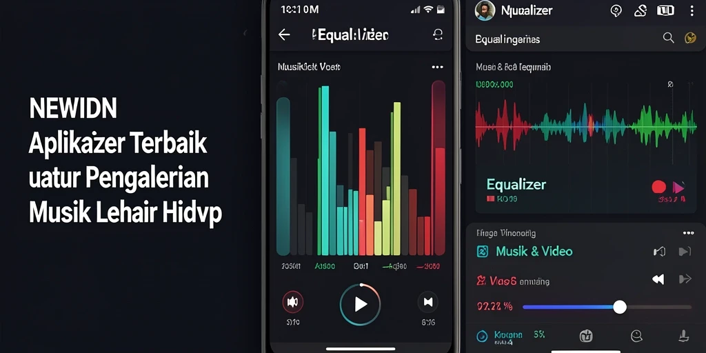 Antarmuka aplikasi NEWIDN dengan pengaturan Equalizer yang lengkap.